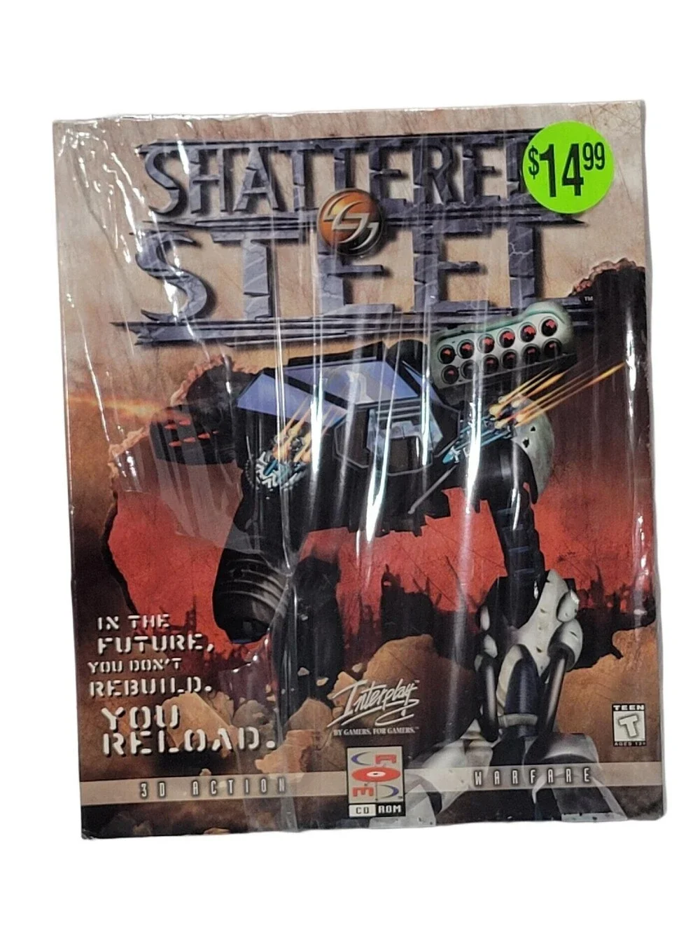 Shattered Steel PC Big Box Interplay Mechs CD Rom Game New Damaged Cellophane